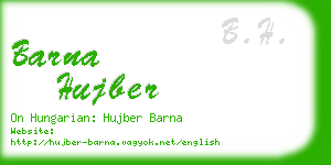 barna hujber business card